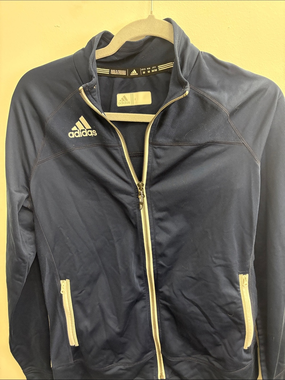 adidas Navy Track Jacket with White Trim